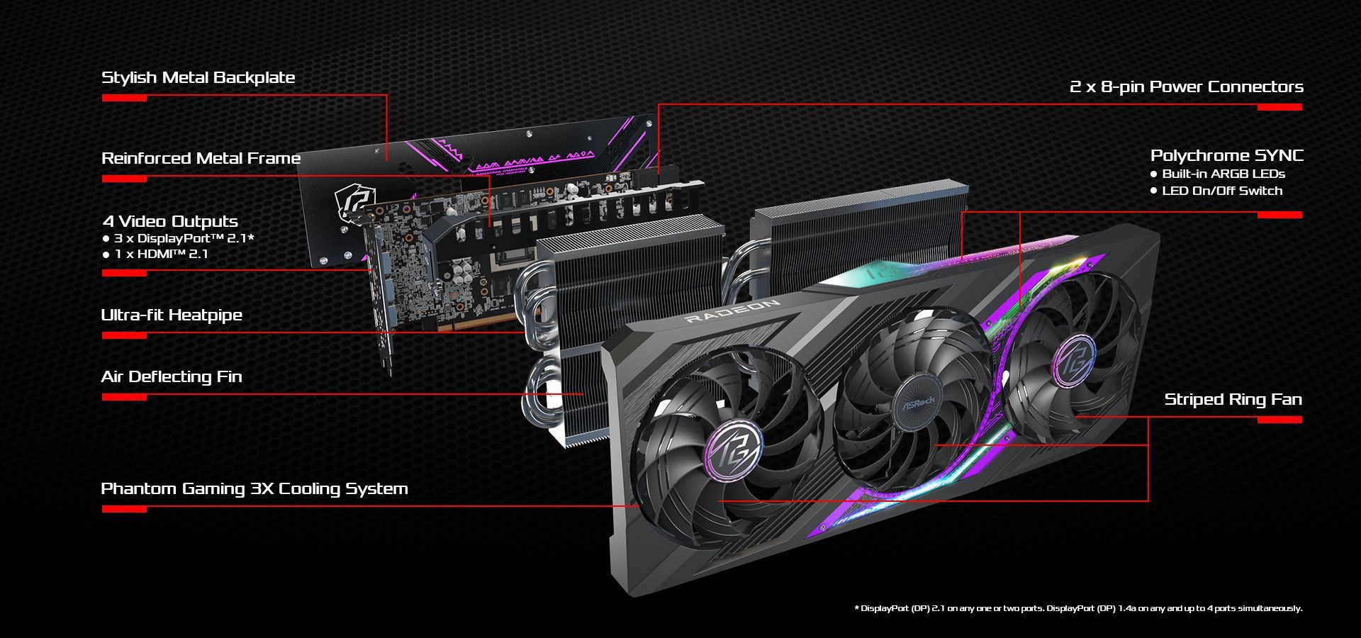 ASRock Radeon RX 7800 XT Phantom Gaming 16GB OC (RX7800XT PG 16GO)_仕様