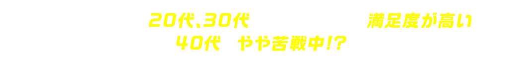 リモート活用に20代、30代はかなり前向きで満足度が高い。40代はやや苦戦中!?
