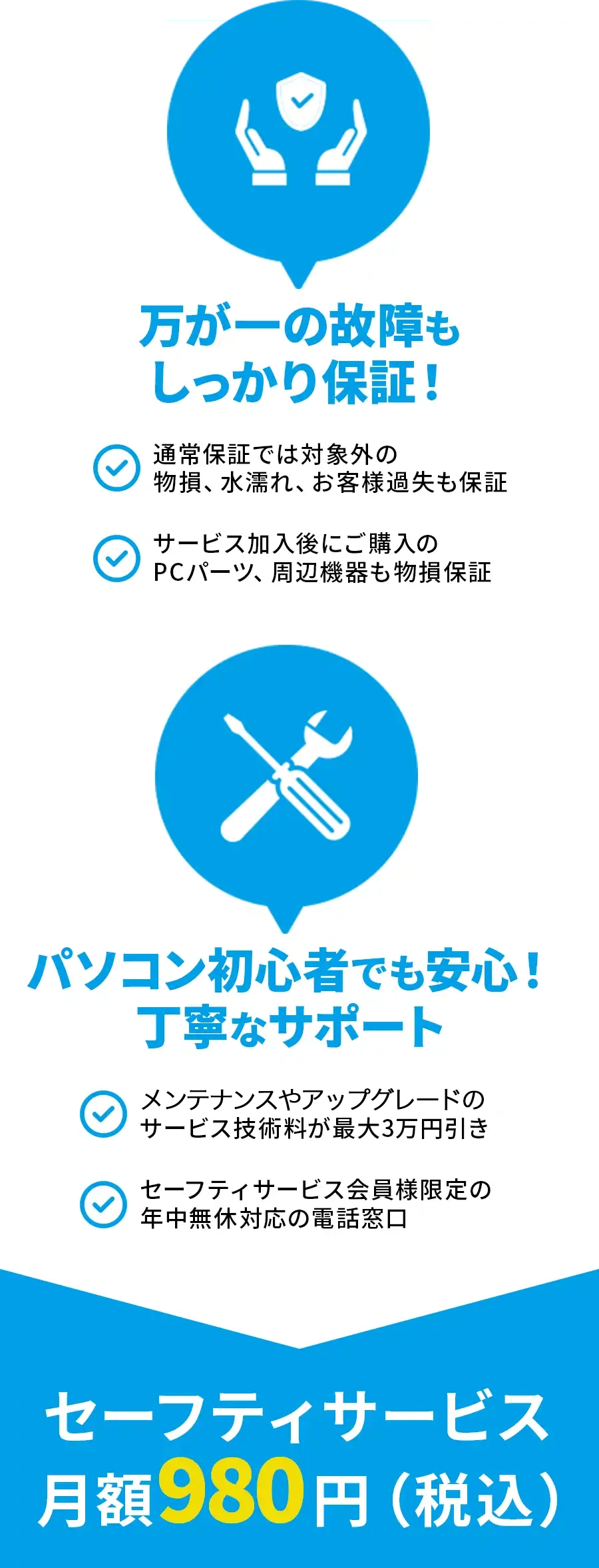 保証もサポートも納得！