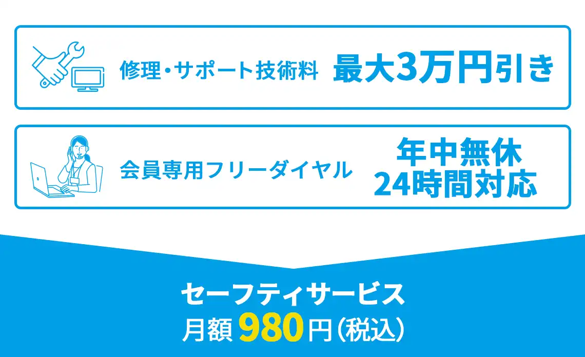 万が一の故障もしっかり保証！パソコン初心者でも安心！丁寧なサポート