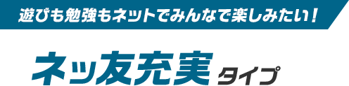 遊びも勉強もネットでみんなで楽しみたい！ ネッ友充実タイプ