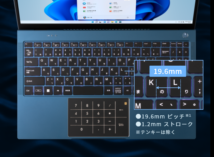 使いやすさを追求した日本語フルサイズキーボード