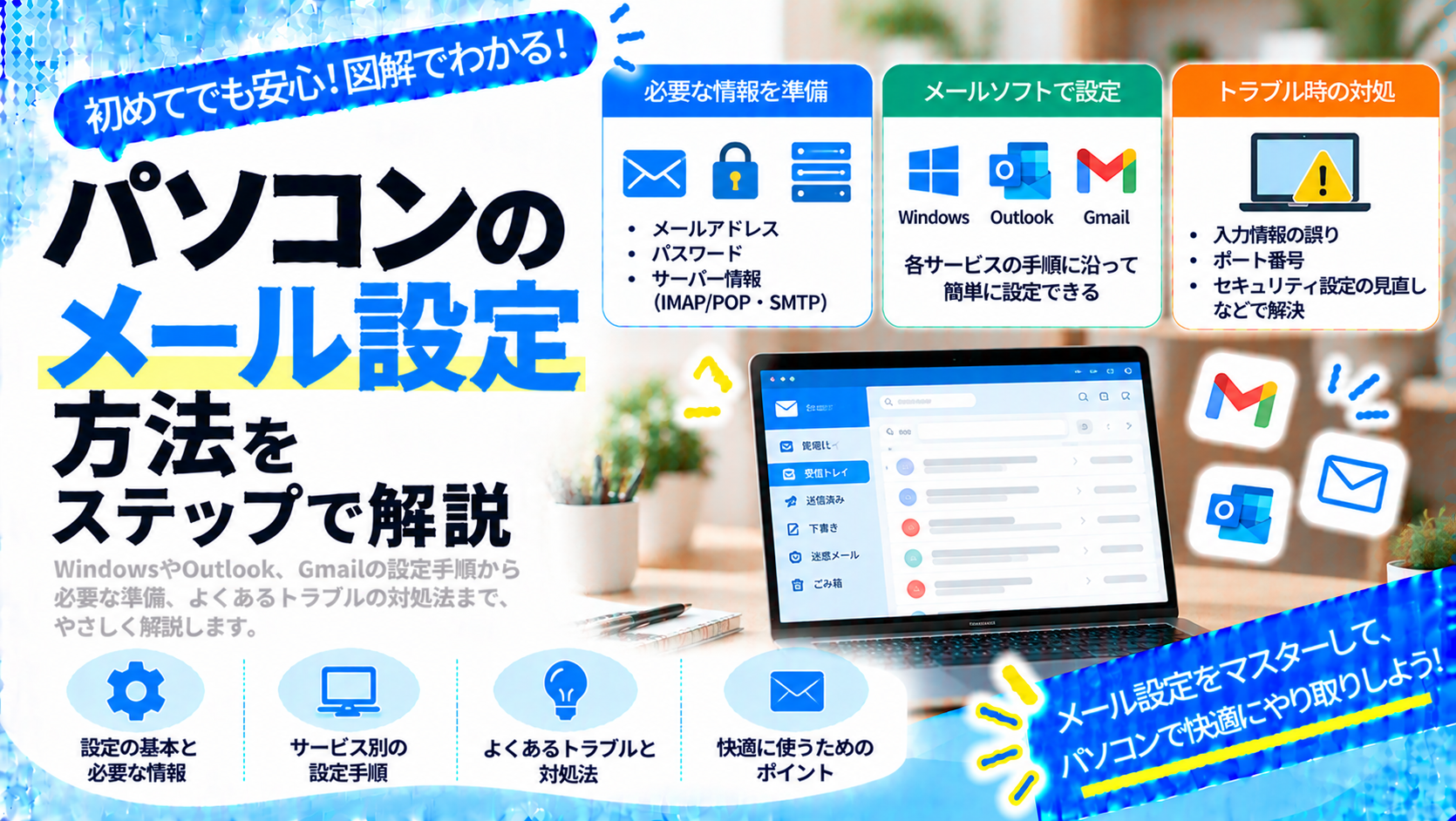 パソコンのメール設定方法をステップで解説