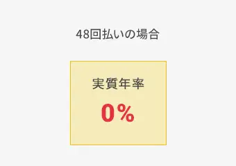 48回払いの場合 実質年率0%