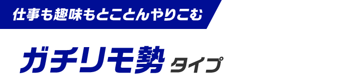 仕事も趣味もとことんやりこむ ガチリモ勢タイプ