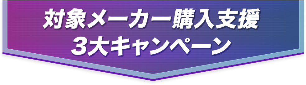 対象メーカー購入支援 3大キャンペーン