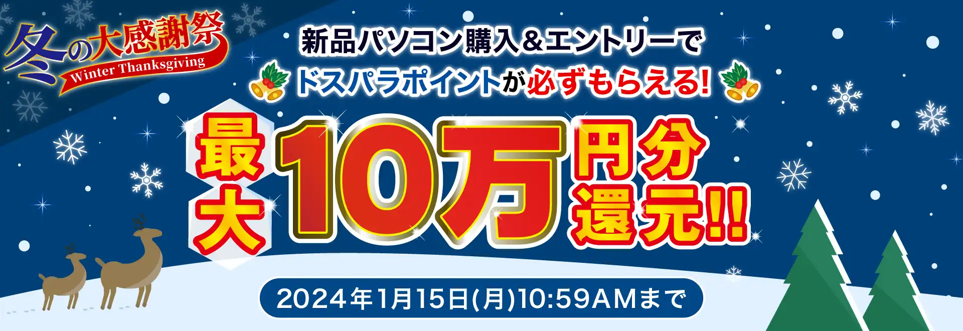 冬の大感謝祭 最大10万ポイント還元 エントリーページ