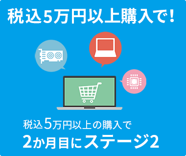 5万円以上の購入で!5万円以上の購入で2か月目にステージ2