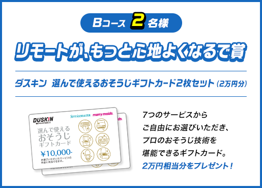 B リモートが、もっと心地よくなるで賞