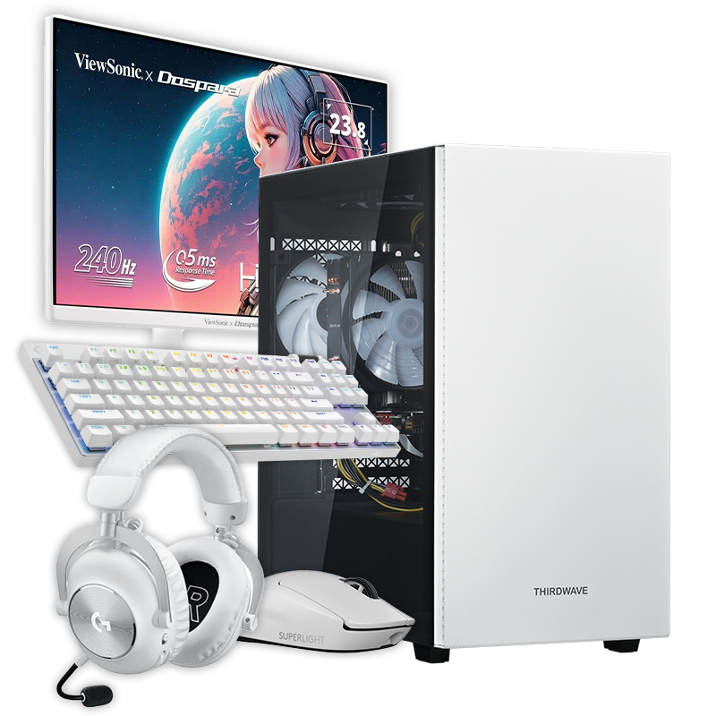 THIRDWAVE AD-R7A57A-09W Ryzen7 7700/LEDファン標準搭載モデル Logicoolホワイトセット（液晶モニター付属）『Minecraft: Java ＆ Bedrock Edition for PC、PC Game Pass同梱版』