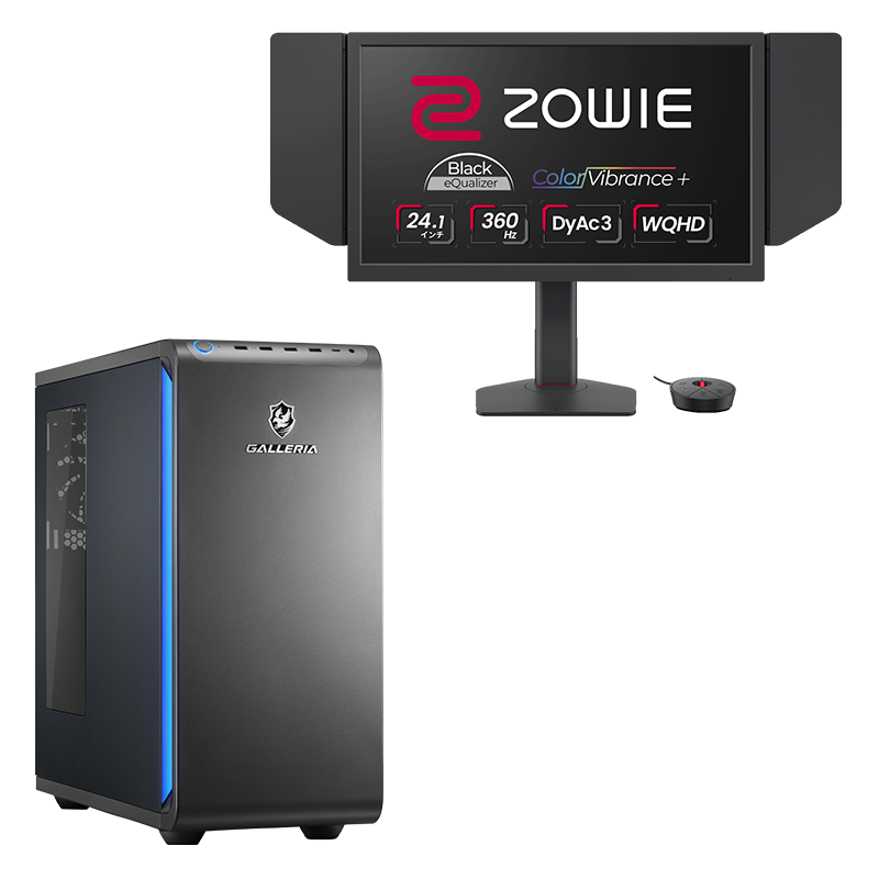 GALLERIA XDR7A-97XT-GD Ryzen 7 9800X3D搭載 BenQ ZOWIE XQ2566X モニターセットモデル 『Minecraft: Java ＆ Bedrock Edition for PC、PC Game Pass同梱版』